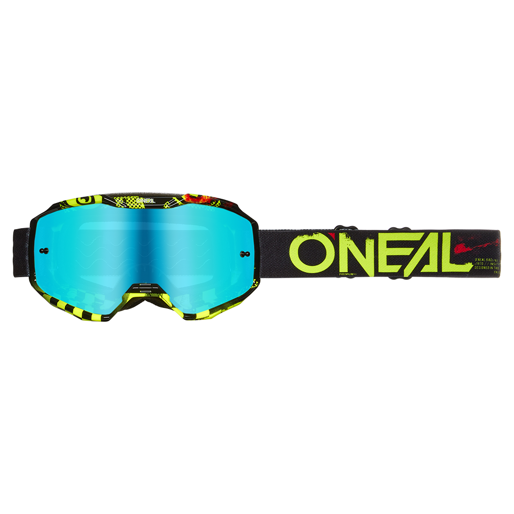 Gogle O'Neal B-10 ATTACK black/neon yellow - radium blue (junior)